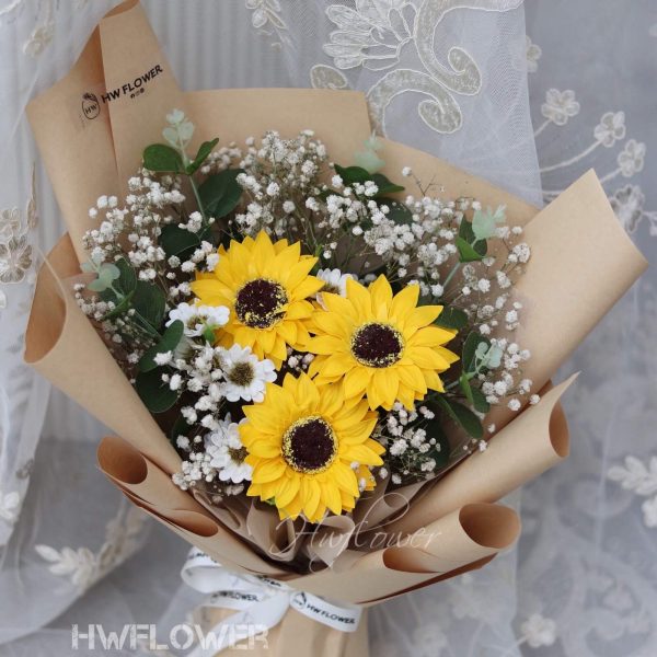 乾花香皂花束（滿天星款）｜保存一年或以上 Dried Flower Soap Rose Bouquet – Baby’s Breath Edition